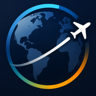 Crew Recovery app icon: globe with aircraft and day-night ring